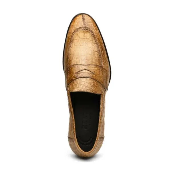 zelli_roma_caiman_crocodi_3-4.webp Online Zelli Roma Caiman Crocodile Penny Loafers (11-201-TPE) Taupe