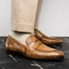 Online Zelli Roma Caiman Crocodile Penny Loafers (11-201-TPE) Taupe