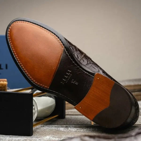 zelli_roma_caiman_crocodi_8-1.webp Cheap Zelli Roma Caiman Crocodile Penny Loafers (11-201-NIC) Nicotine