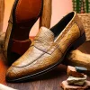 Online Zelli Roma Caiman Crocodile Penny Loafers (11-201-TPE) Taupe