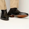 Cheap Zelli Roma Caiman Crocodile Penny Loafers (11-201-BLK) Black