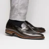 Best Sale Zelli Roma Hand Burnished Penny Loafers (15-400-GRY) Gray