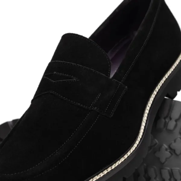 zelli_roma_italian_suede__2-1.webp Fashion Zelli Roma Italian Suede Penny Loafers (16-657-BLK) Black