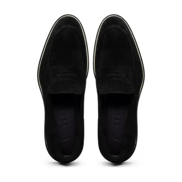 zelli_roma_italian_suede__4-1.webp Fashion Zelli Roma Italian Suede Penny Loafers (16-657-BLK) Black