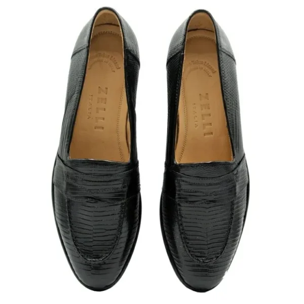 zelli_rossi_genuine_lizar_5.webp Fashion Zelli Rossi Genuine Lizard Slip-On (13-202-BLK) Black