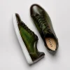 Flash Sale Zelli Russo Calfskin & Crocodile Sneakers (65-201-OLV) Olive