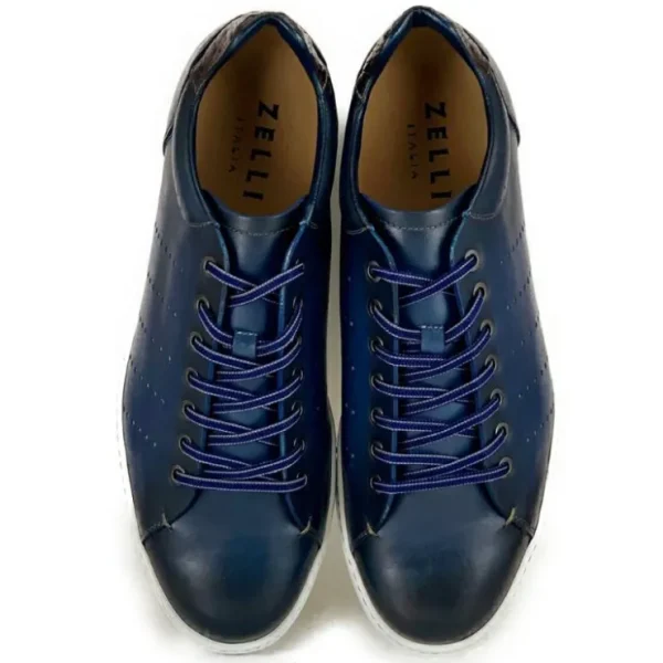 zelli_russo_calfskin_amp__2-1.webp Hot Zelli Russo Calfskin & Crocodile Sneakers (65-201-NVY) Navy