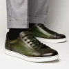 Flash Sale Zelli Russo Calfskin & Crocodile Sneakers (65-201-OLV) Olive
