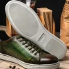Flash Sale Zelli Russo Calfskin & Crocodile Sneakers (65-201-OLV) Olive