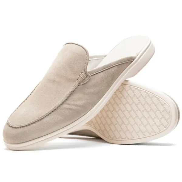 New Zelli Soro Sueded Italian Goatskin Mule (06-112-GRY) Grey