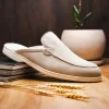 New Zelli Soro Sueded Italian Goatskin Mule (06-112-GRY) Grey