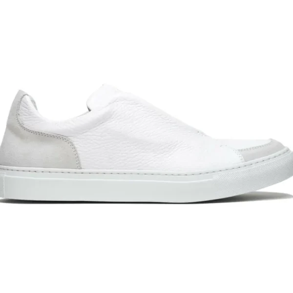 zelli_spettacolare_pebble_0-1.webp Shop Zelli Spettacolare Pebble Grain Slip On Sneakers (65-225-WHT) White