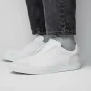 Shop Zelli Spettacolare Pebble Grain Slip On Sneakers (65-225-WHT) White
