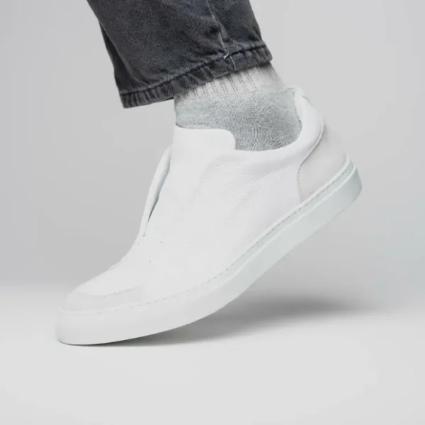 zelli_spettacolare_pebble_12-1.webp Shop Zelli Spettacolare Pebble Grain Slip On Sneakers (65-225-WHT) White