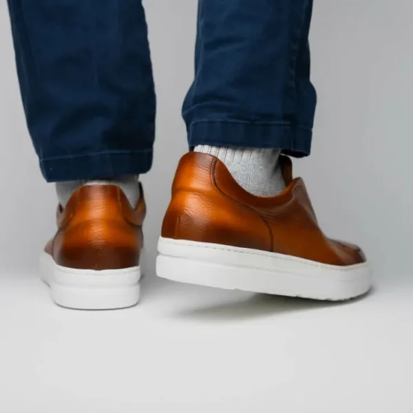 zelli_spettacolare_pebble_15.webp Outlet Zelli Spettacolare Pebble Grain Slip On Sneakers (65-225-CGN) Cognac