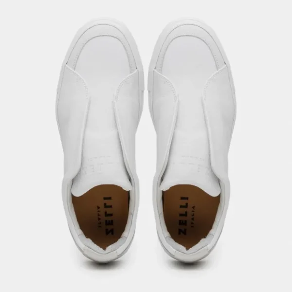 zelli_spettacolare_pebble_3-1.webp Shop Zelli Spettacolare Pebble Grain Slip On Sneakers (65-225-WHT) White
