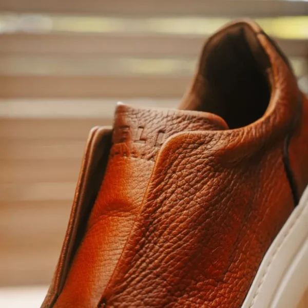 zelli_spettacolare_pebble_6.webp Outlet Zelli Spettacolare Pebble Grain Slip On Sneakers (65-225-CGN) Cognac