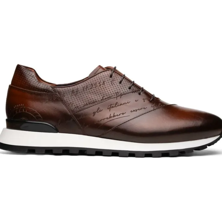 Sale Zelli Testo Italian Calfskin Sneakers (65-395-BRN) Brown