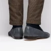 Best Zelli Tippa Suede / Calfskin Penny Loafers (16-672-GRY) Grey