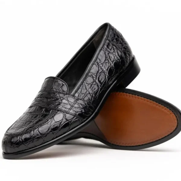 zelli_tuscany_crocodile_s_1.webp Cheap Zelli Tuscany Crocodile Slip-On (11-119-BLK) Black