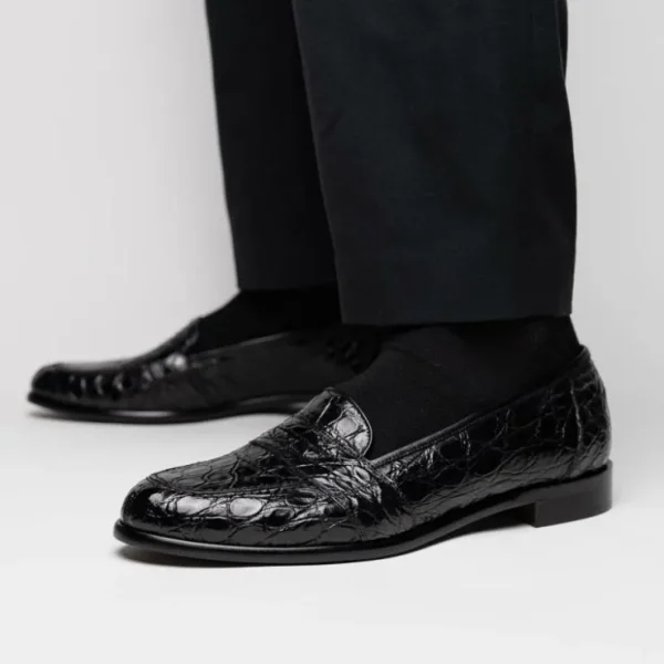 zelli_tuscany_crocodile_s_10.webp Cheap Zelli Tuscany Crocodile Slip-On (11-119-BLK) Black