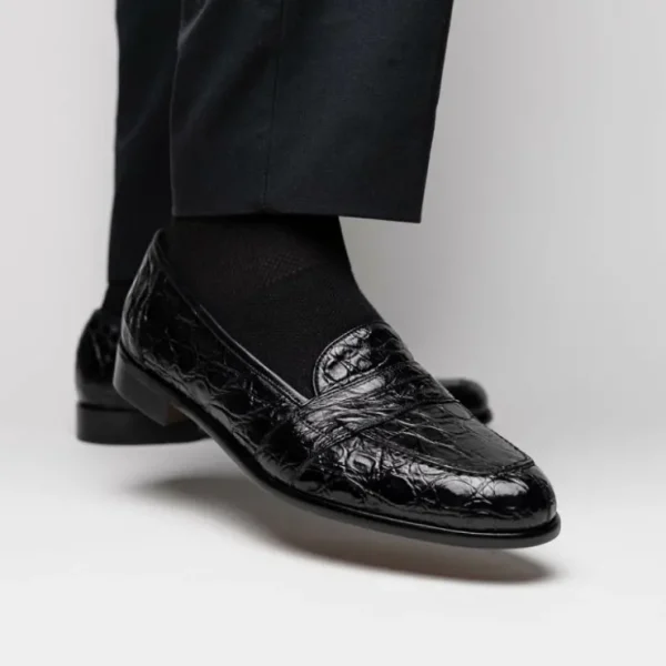 zelli_tuscany_crocodile_s_11.webp Cheap Zelli Tuscany Crocodile Slip-On (11-119-BLK) Black