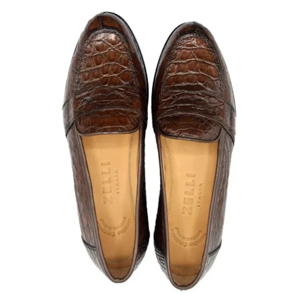 zelli_tuscany_crocodile_s_5-1.webp Discount Zelli Tuscany Crocodile Slip-On (11-119-CGN) Cognac
