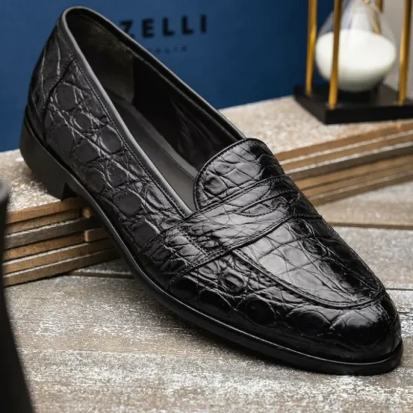 zelli_tuscany_crocodile_s_8.webp Cheap Zelli Tuscany Crocodile Slip-On (11-119-BLK) Black