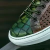 Store Zelli Vento Woven Sneakers Cognac / Green (65-205-CGN) Cognac/Green