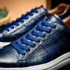 Hot Zelli Vivo Italian Tumbled Calfskin Sneakers Safari Jean (65-348-NVY) SafariJean
