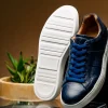 Hot Zelli Vivo Italian Tumbled Calfskin Sneakers Safari Jean (65-348-NVY) SafariJean